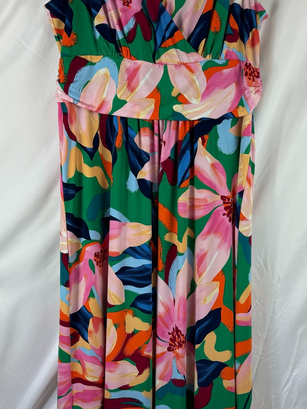 Pappagallo Tropical Floral V-Neck Maxi In Size Large - Picture 2 of 15